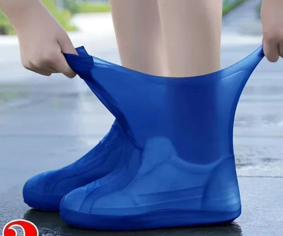 1 Pair Silicone Waterproof Shoe Covers Lip-Resistant Rubber Rain Boot Rain Gear Overshoes Accessories for Outdoor Rainy Day