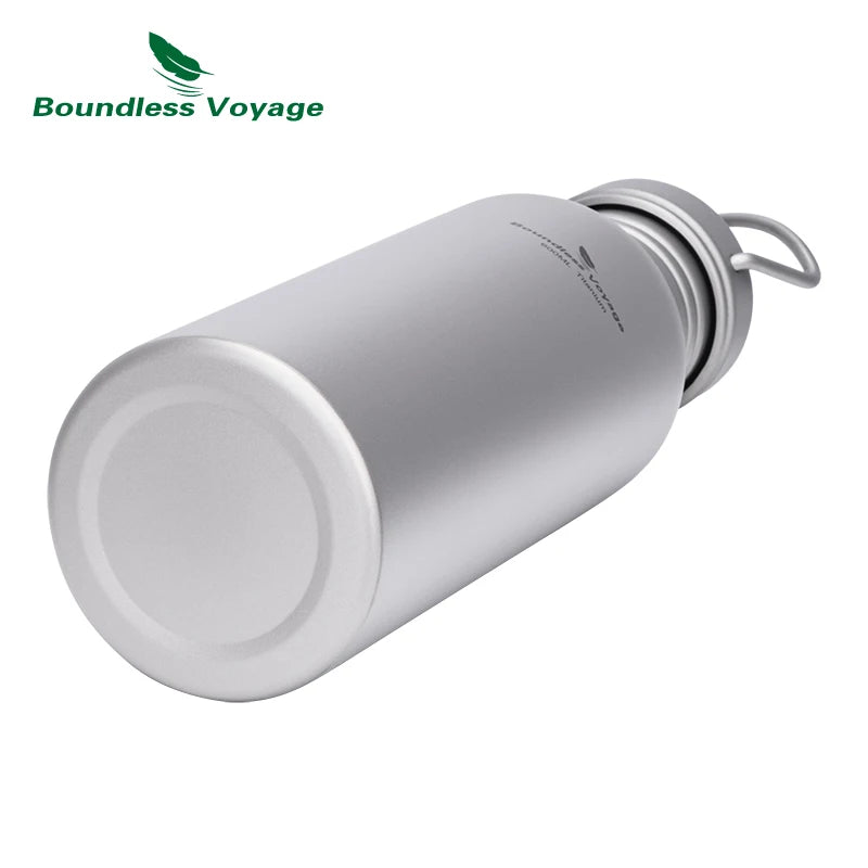 Wide Mouth Titanium Water Bottle Reusable Sport Drinking Bottle for Camping Hiking Picnic Climbing Running