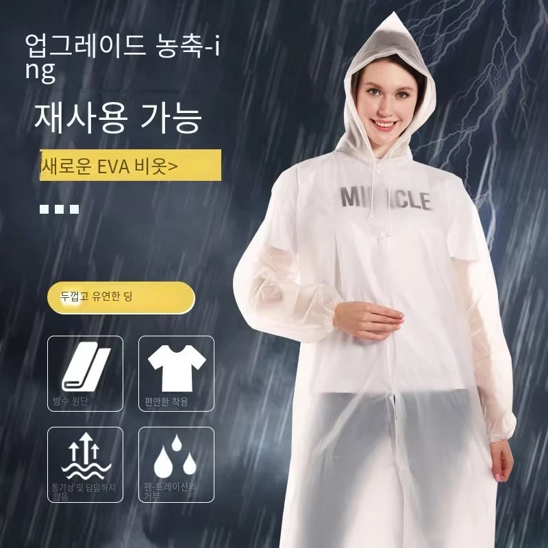 High Quality 1Piece 145*68CM EVA Unisex Raincoat Thickened Raincoat Women Waterproof Men Black Camping Waterproof Rainwear Suit