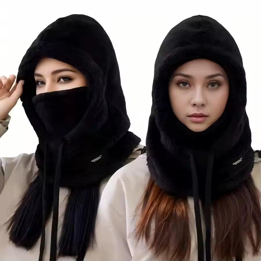 Warm Thermal Windproof Balaclava Ski Hood Motorcycle Face Cover Polar Fleece Adjustable Cycling Neck Cover Full Face Mask Winter