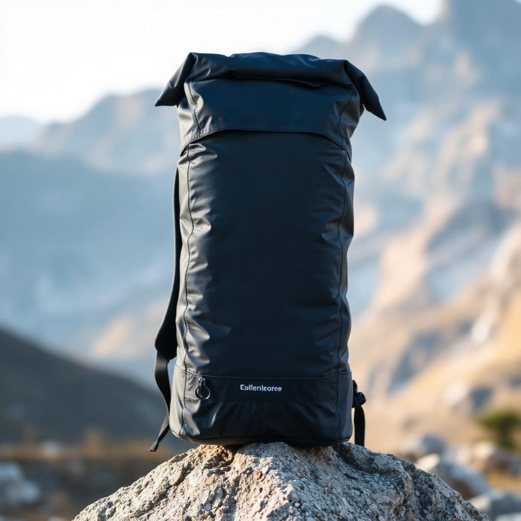Ultralight foldable hiking daypack on a forest trail
