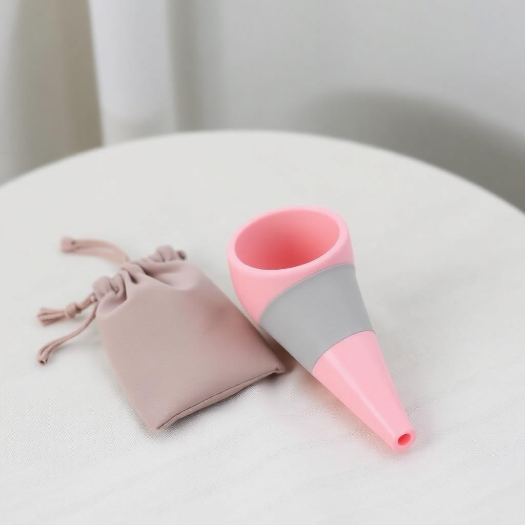 Compact reusable silicone women's travel urinal with carry pouch